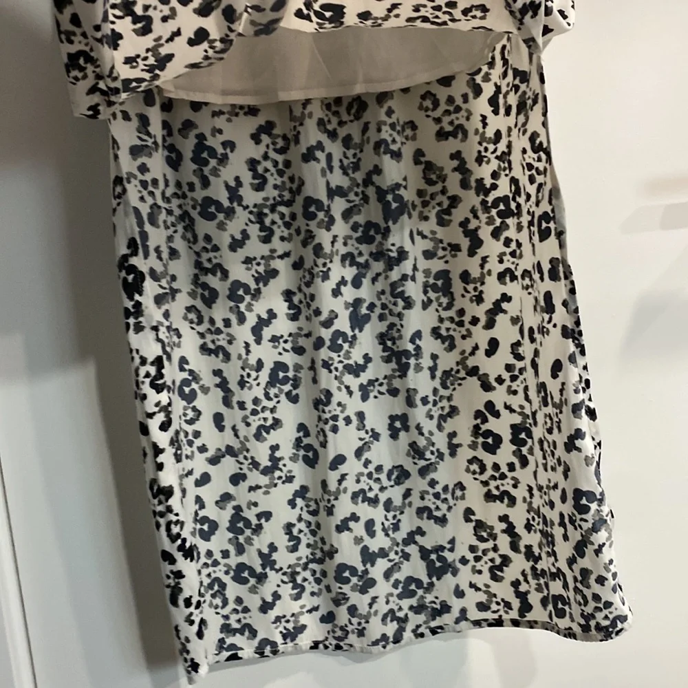 Saltwater Luxe Midi Satin Leopard Print Skirt EUC